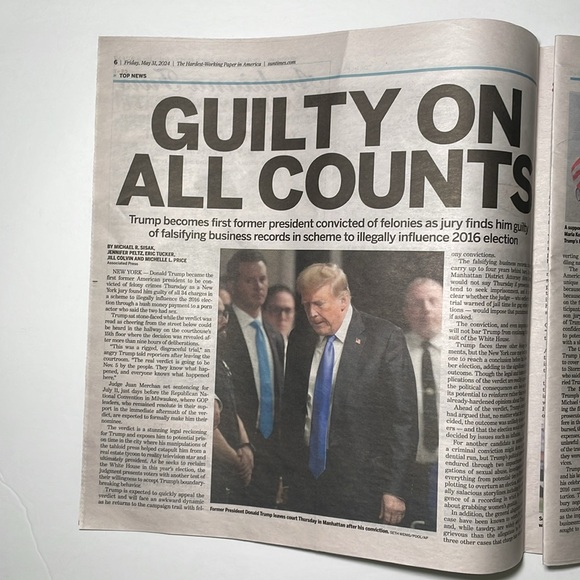 Chicago SunTimes Trump Guilty Newspaper - Picture 2 of 3